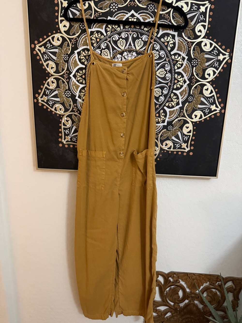 Billabong Mustard Button-Front Top - Picture 2 of 5